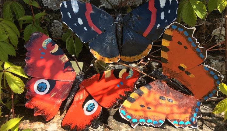 Sculptures of butterflies