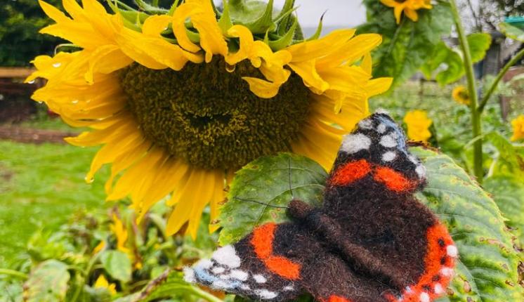 Red Admiral Felt Butterfly